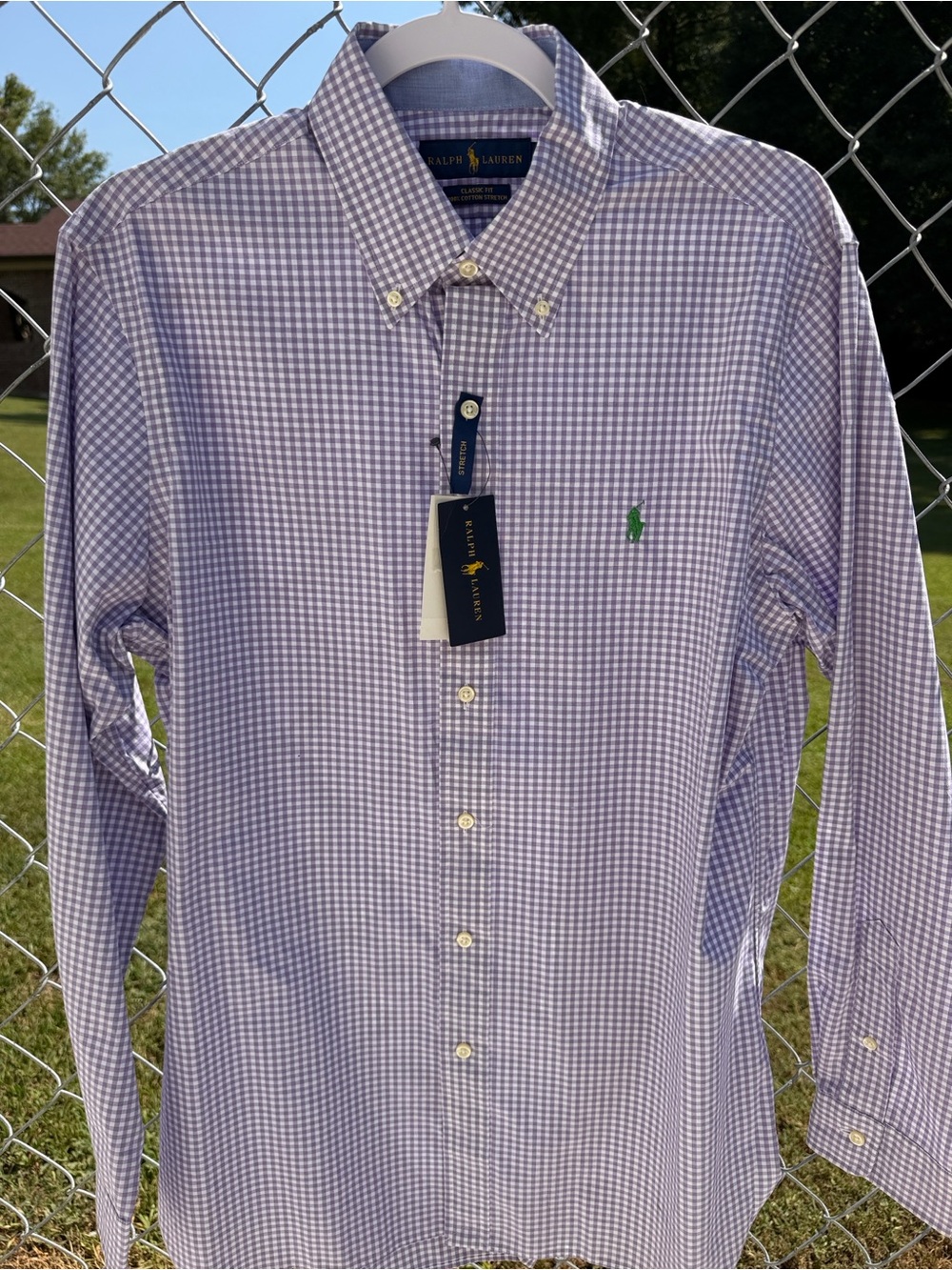 Ralph Lauren Lavender Gingham Button-Down Dress Shirt